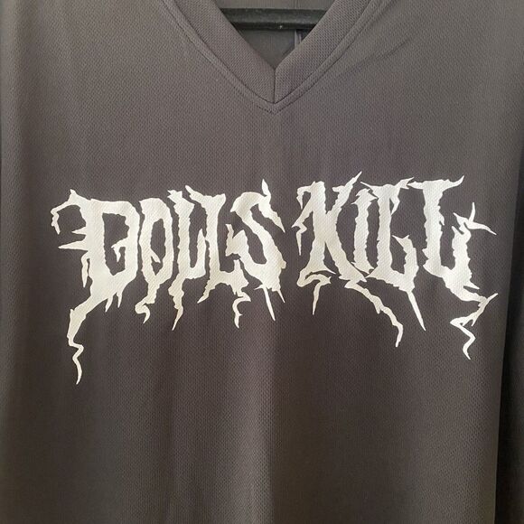 Dolls Kill Logo Merch Tour Jersey Shirt Tee Sport Blokette Sz S NWT oversized - Picture 4 of 7